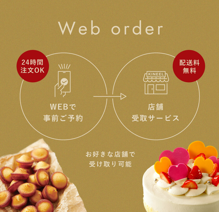 Web order WEBで事前ご予約(24時間注文OK)→店舗受取サービス（配送料無料） お好きな店舗で受け取り可能（SP）